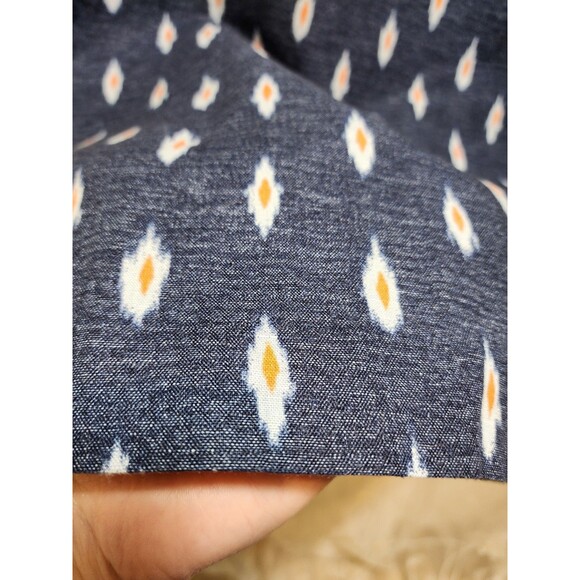 J.Crew Womans XL Blue Denim Blouse Ikat Linen Tribal Boxy Southwestern Aztec - Picture 4 of 12